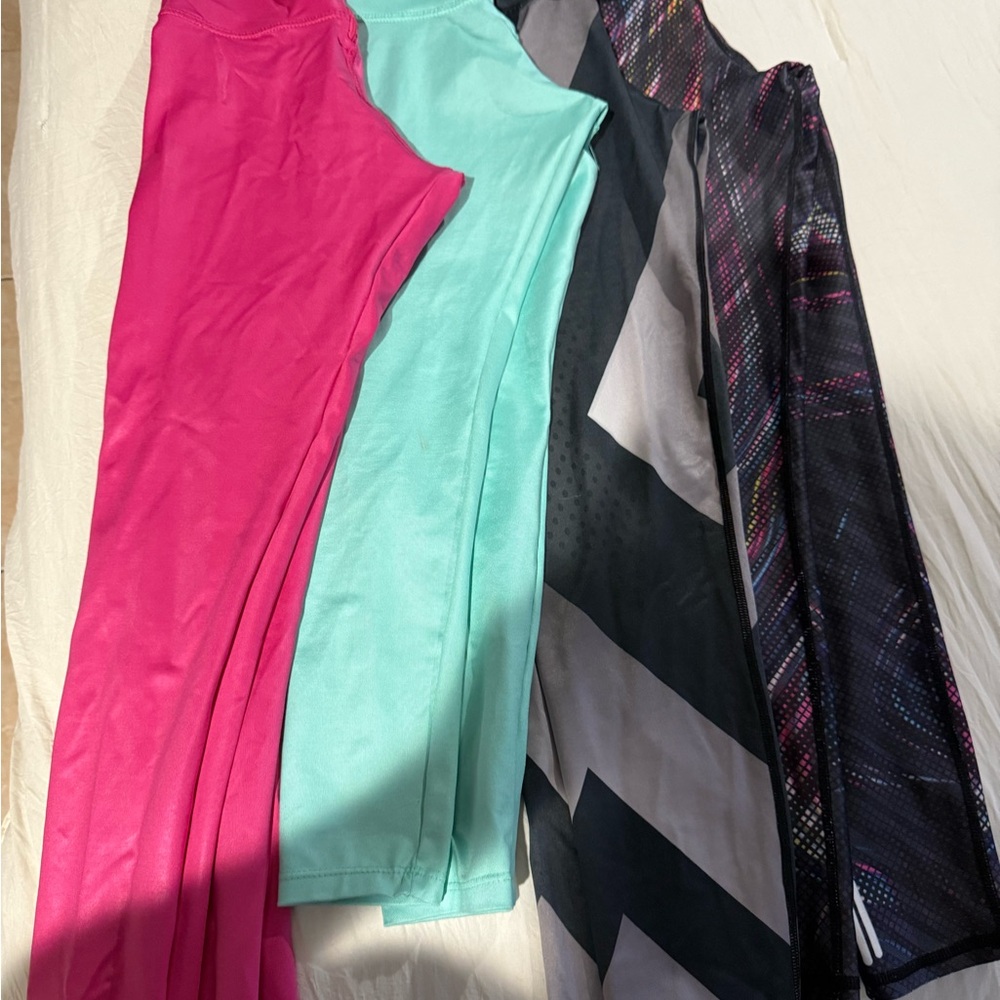 Stylish Women's Leggings Set - Pink, Mint, and Black